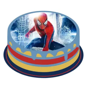 cialda torta spiderman tonda o rettangolare